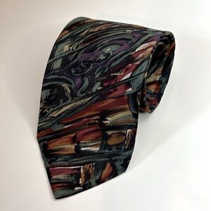 Vintage Pierre Balmain Paris 100% Italian Silk Multicolored Necktie Men’s OS EUC